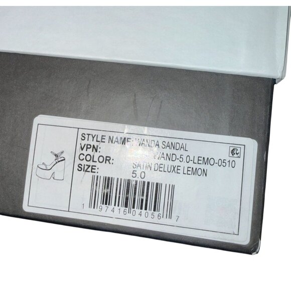 Larroude Wanda Sandal Satin Lemon NWB - Size 5 - Picture 2 of 6